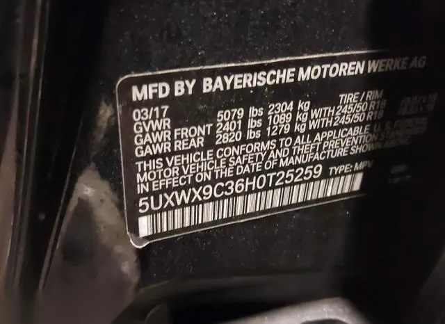 5UXWX9C36H0T25259 2017 2017 BMW X3- Xdrive28I 9