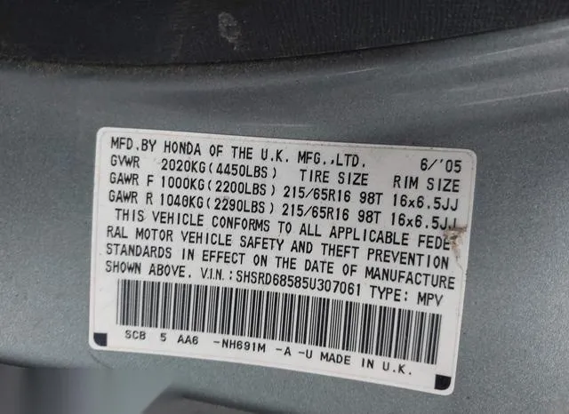 SHSRD68585U307061 2005 2005 Honda CR-V- LX 9