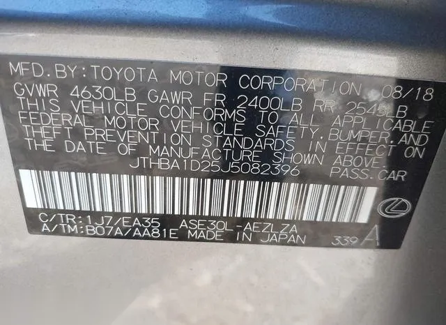 JTHBA1D25J5082396 2018 2018 Lexus IS- 300 9