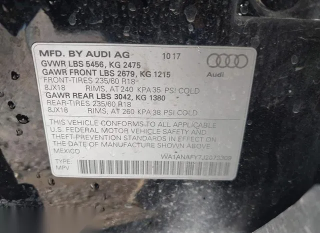 WA1ANAFY7J2073309 2018 2018 Audi Q5- 2-0T Premium/2-0T Tech 9