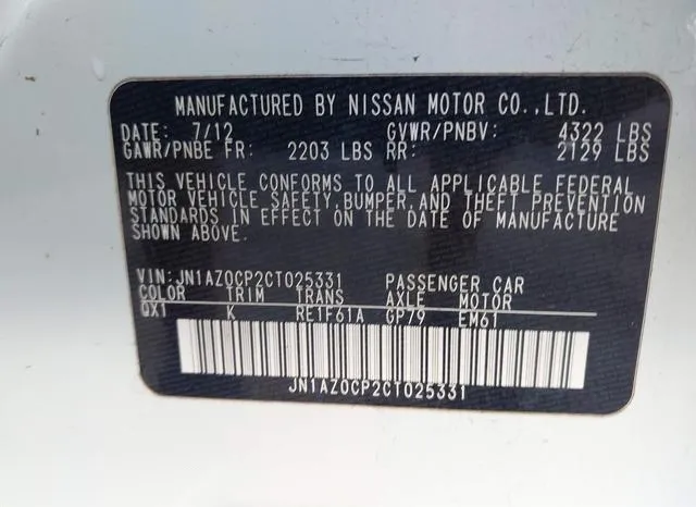 JN1AZ0CP2CT025331 2012 2012 Nissan Leaf- SV 9