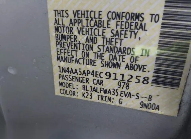 1N4AA5AP4EC911258 2014 2014 Nissan Maxima- 3-5 SV 9