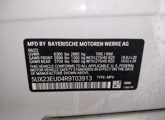 5UX23EU04R9T03913 2024 2024 BMW X5- Xdrive40I 9