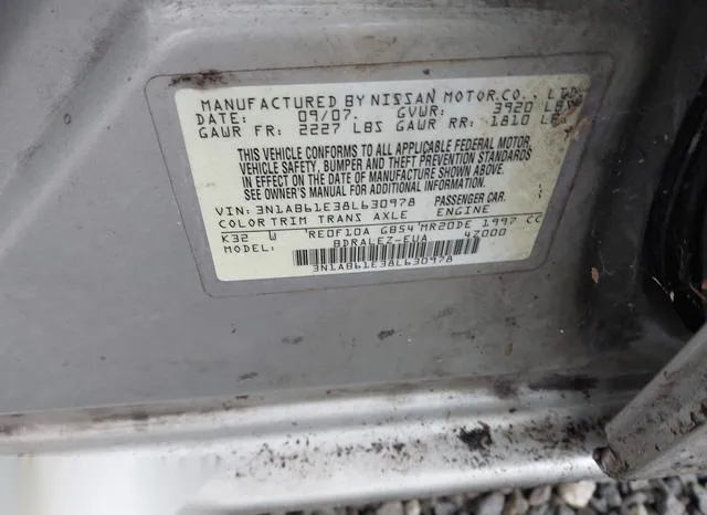 3N1AB61E38L630978 2008 2008 Nissan Sentra- 2-0S 9