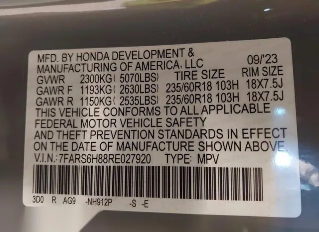 7FARS6H88RE027920 2024 2024 Honda CR-V- Hybrid Sport-L 9