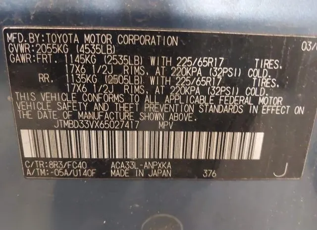 JTMBD33VX65027417 2006 2006 Toyota RAV4 9