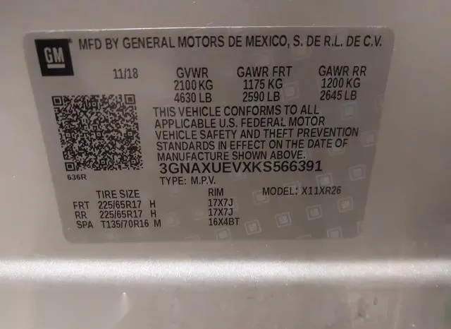 3GNAXUEVXKS566391 2019 2019 Chevrolet Equinox- LT 9