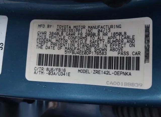 5YFBU4EE0DP176583 2013 2013 Toyota Corolla- LE 9