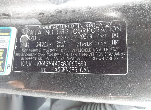 KNAGM4A7XB5095689 2011 2011 KIA Optima- LX 9