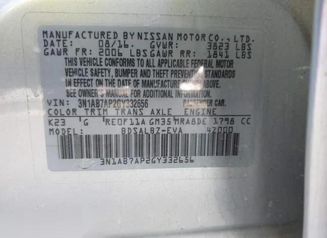 3N1AB7AP2GY332656 2016 2016 Nissan Sentra- S 9