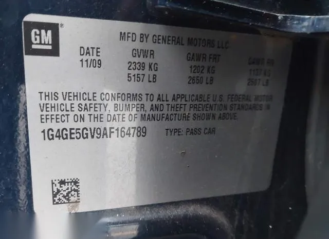 1G4GE5GV9AF164789 2010 2010 Buick Lacrosse- Cxs 9