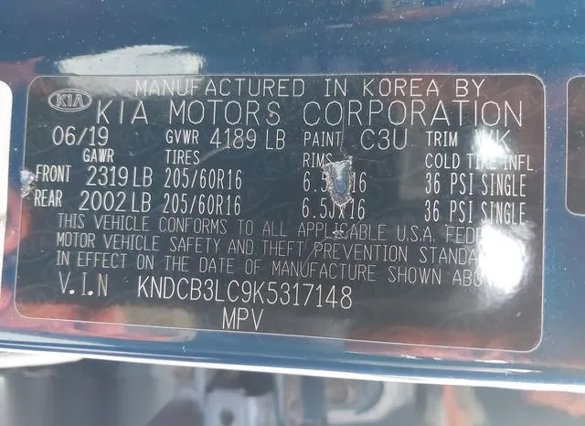 KNDCB3LC9K5317148 2019 2019 KIA Niro- LX 9