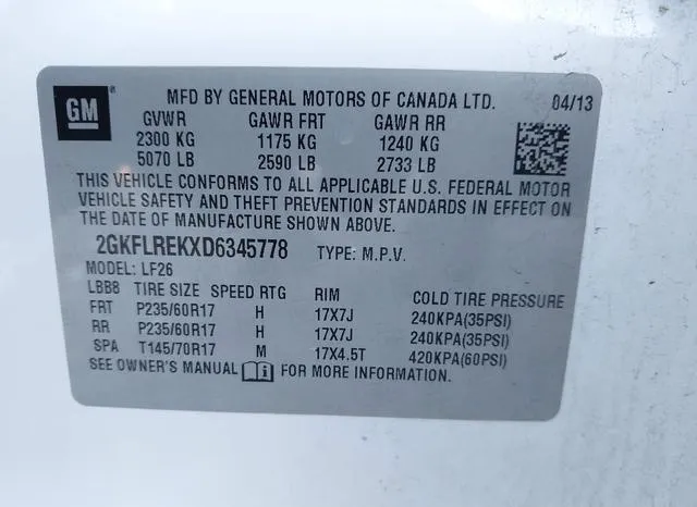 2GKFLREKXD6345778 2013 2013 GMC Terrain- Sle-1 9