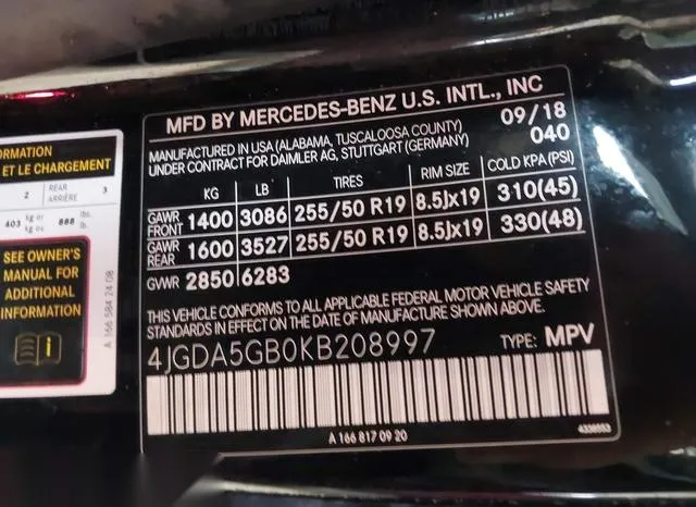 4JGDA5GB0KB208997 2019 2019 Mercedes-Benz GLE 400- 4Matic 9