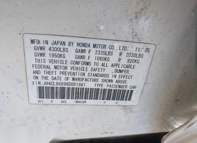 JH4CL96896C001661 2006 2006 Acura TSX 9