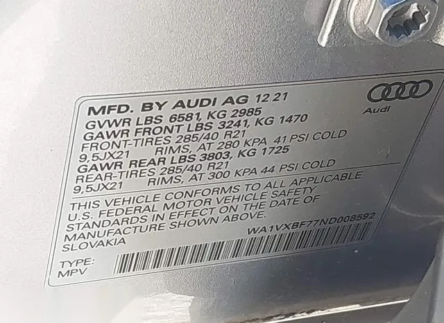 WA1VXBF77ND008592 2022 2022 Audi Q7- Prestige 55 Tfsi Quatt 9