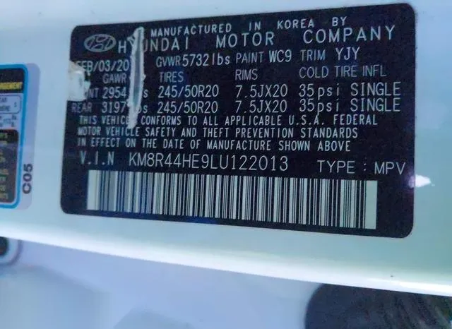 KM8R44HE9LU122013 2020 2020 Hyundai Palisade- Sel 9