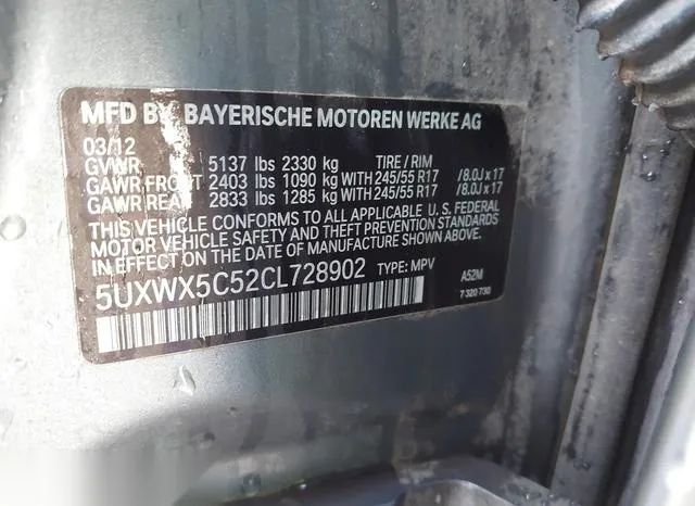 5UXWX5C52CL728902 2012 2012 BMW X3- Xdrive28I 9