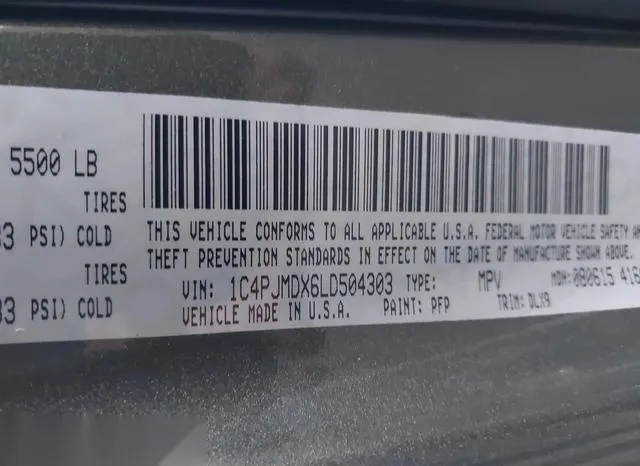 1C4PJMDX6LD504303 2020 2020 Jeep Cherokee- Limited 4X4 9