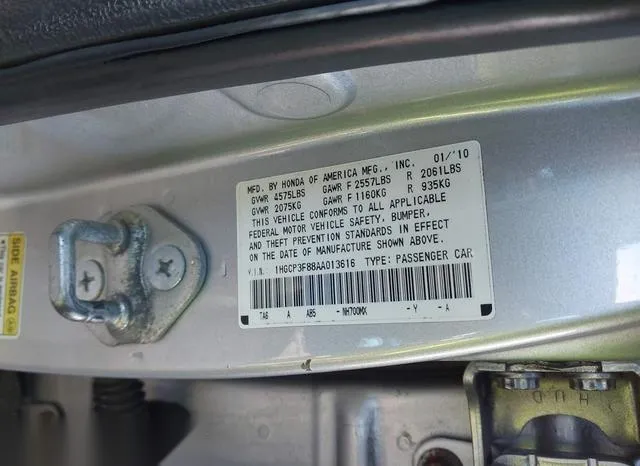 1HGCP3F88AA013616 2010 2010 Honda Accord- 3-5 Ex-L 9