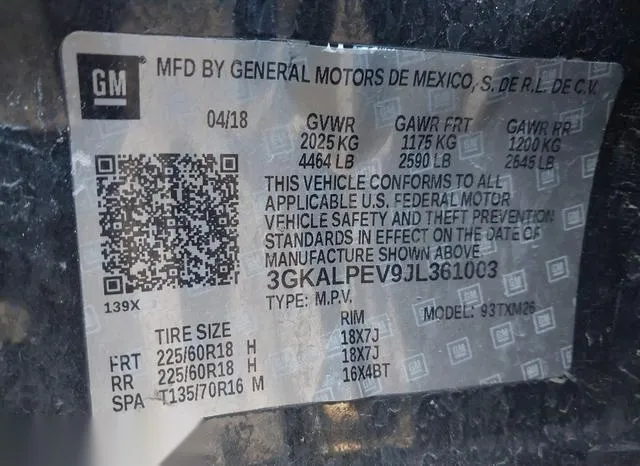 3GKALPEV9JL361003 2018 2018 GMC Terrain- Slt 9