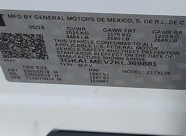 3GKALMEV2KL369881 2019 2019 GMC Terrain- Sle 9