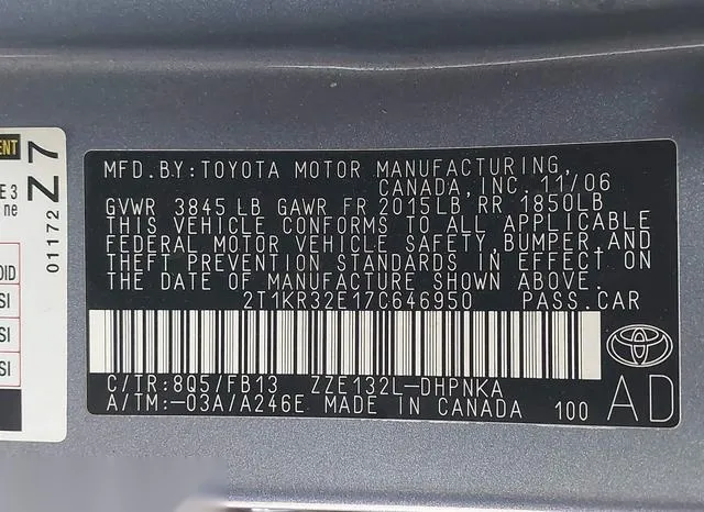 2T1KR32E17C646950 2007 2007 Toyota Matrix- XR 9