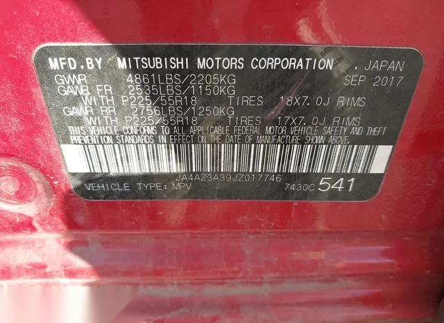 JA4AZ3A39JZ017746 2018 2018 Mitsubishi Outlander- Sel 9