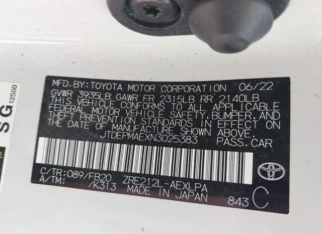 JTDEPMAEXN3025383 2022 2022 Toyota Corolla- LE 9