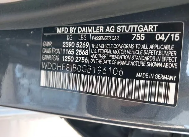 WDDHF8JB0GB196106 2016 2016 Mercedes-Benz E 350- 4Matic 9