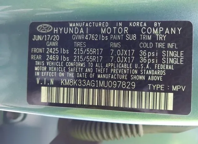 KM8K33AG1MU097829 2021 2021 Hyundai Kona- Electric Limited 9