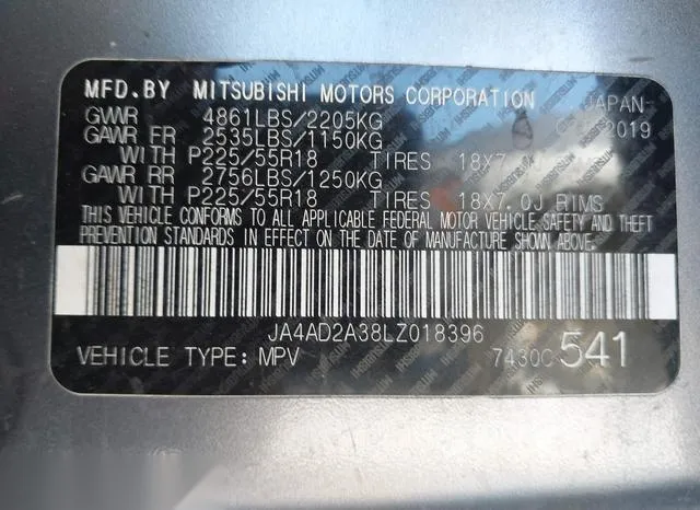 JA4AD2A38LZ018396 2020 2020 Mitsubishi Outlander- ES 9