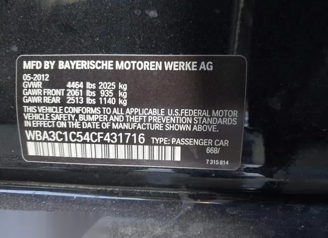 WBA3C1C54CF431716 2012 2012 BMW 3 Series- 328I 8