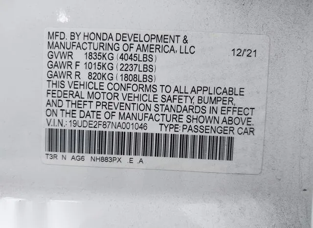 19UDE2F87NA001046 2022 2022 Acura ILX- Premium A-Spec/Techn 9