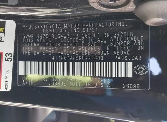 4T1K61AK9RU228688 2024 2024 Toyota Camry- Xse 9