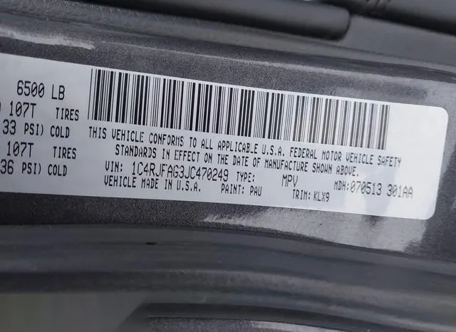 1C4RJFAG3JC470249 2018 2018 Jeep Grand Cherokee- Laredo 9