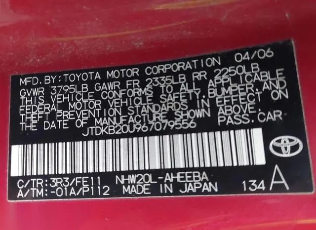 JTDKB20U967079556 2006 2006 Toyota Prius 9