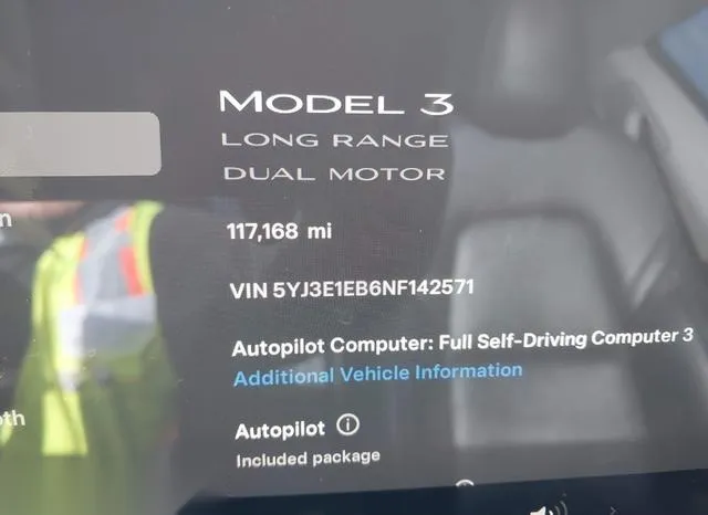 5YJ3E1EB6NF142571 2022 2022 Tesla Model 3 7