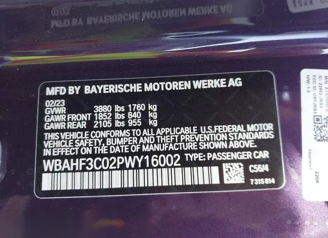 WBAHF3C02PWY16002 2023 2023 BMW Z4- Sdrive30I 9