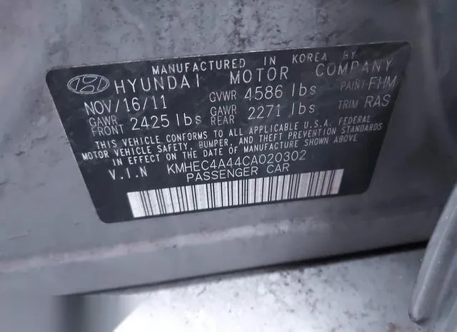 KMHEC4A44CA020302 2012 2012 Hyundai Sonata- Hybrid 9