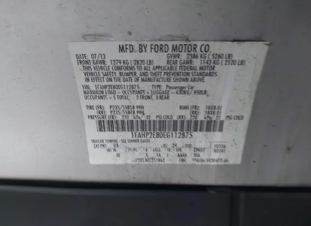 1FAHP2E80EG112875 2014 2014 Ford Taurus- Sel 9