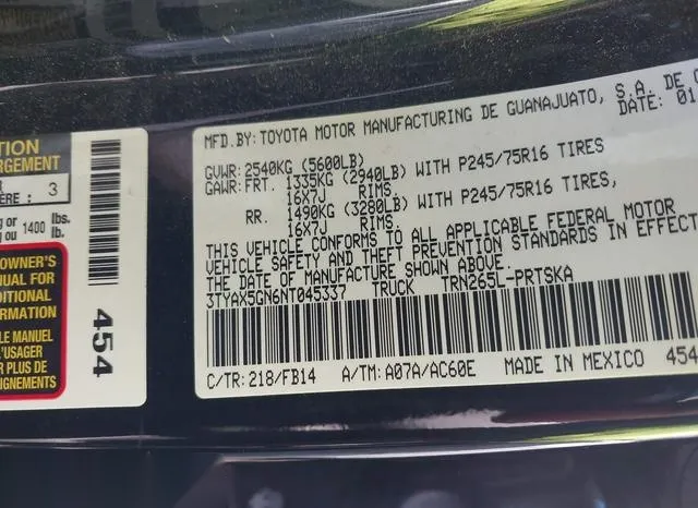 3TYAX5GN6NT045337 2022 2022 Toyota Tacoma- SR 9