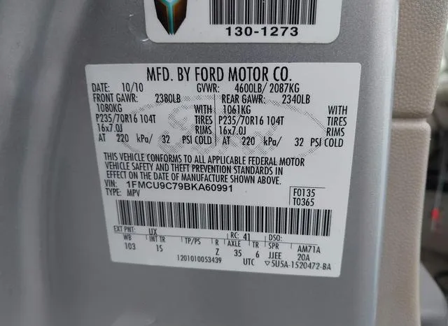 1FMCU9C79BKA60991 2011 2011 Ford Escape- Xls 9