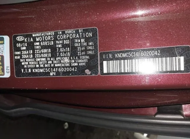 KNDMC5C14F6020042 2015 2015 KIA Sedona- EX 9