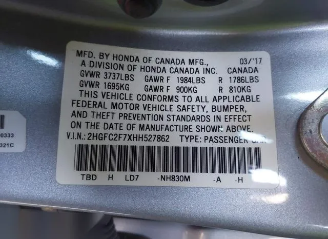 2HGFC2F7XHH527862 2017 2017 Honda Civic- EX 9