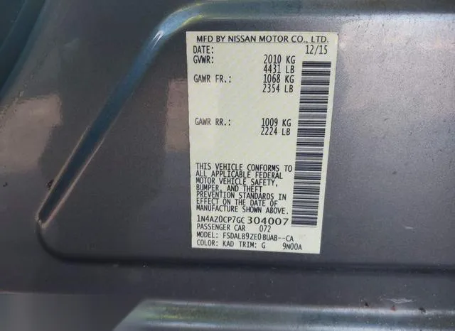 1N4AZ0CP7GC304007 2016 2016 Nissan Leaf- S 9