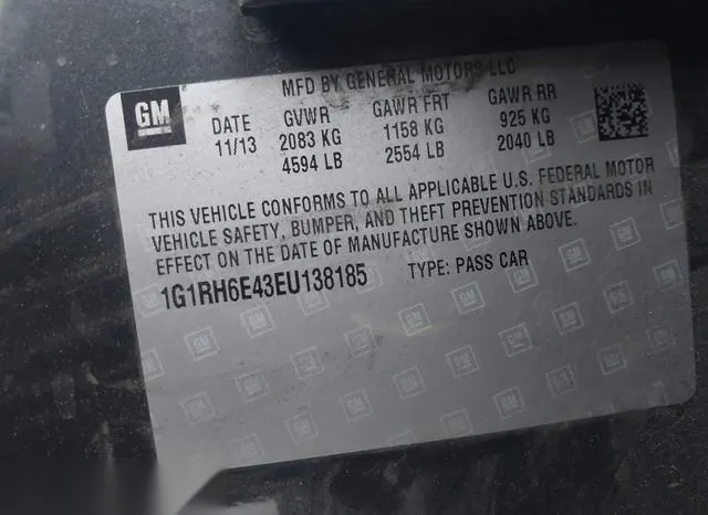 1G1RH6E43EU138185 2014 2014 Chevrolet Volt 9