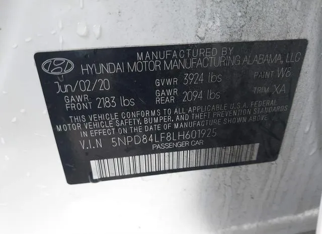 5NPD84LF8LH601925 2020 2020 Hyundai Elantra- Sel 9