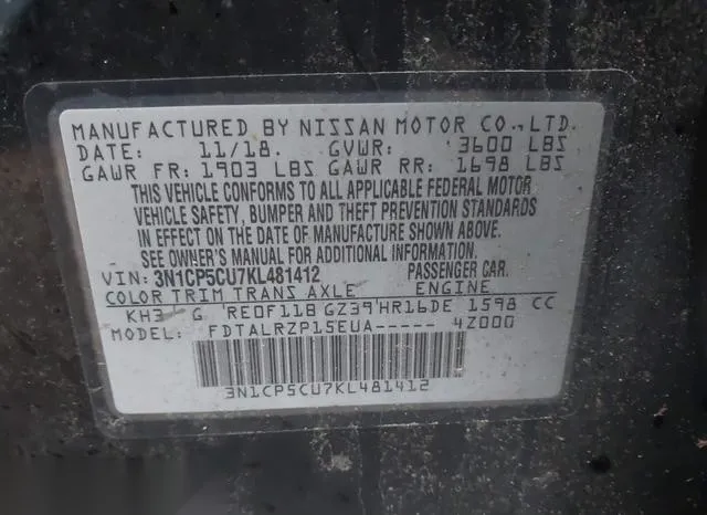 3N1CP5CU7KL481412 2019 2019 Nissan Kicks- S 9