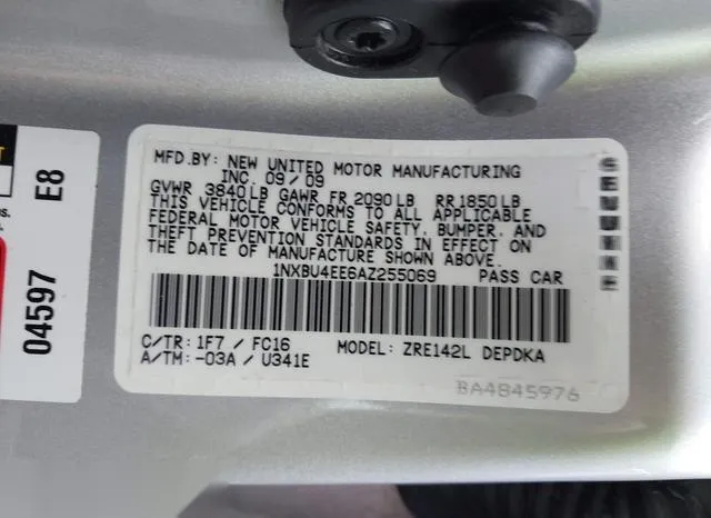 1NXBU4EE6AZ255069 2010 2010 Toyota Corolla- LE 9